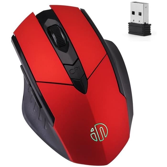 Inphic Souris sans Fil, Grosse Souris De Jeu Rechargeable avec USB