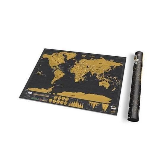 Carte Du Monde à Gratter Deluxe Mappemonde à Gratter Luxe Carte De Voyage Détails Reliefs Du Monde