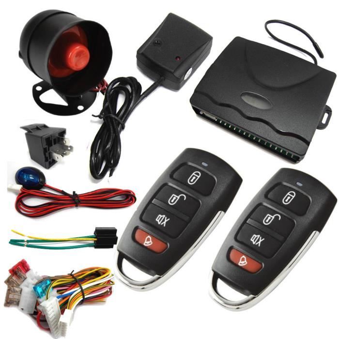 Système d'alarme de voiture à sens unique avec sirène pour véhicule 12 V CC  doté d'un système de verrouillage de porte - Cdiscount Auto