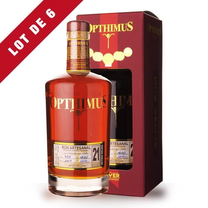 Lot de 6 - Rhum Opthimus 21 ans 70cl - Etui - La cave Cdiscount