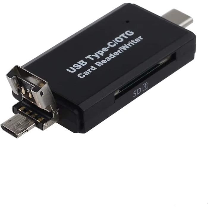 Lecteur De Cartes Multi-usb 2 En 1, 3.0 Mo/s, Type C à SD Micro SD