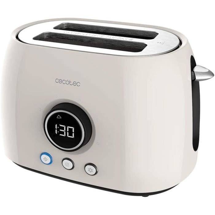 Grille-Pain Numérique Cecotec ClassicToast 15000 Beige - Extra Large 1500W Double Fente