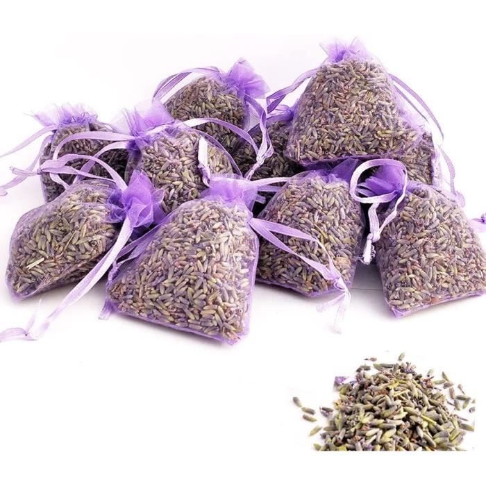 6 Sachets de Lavande Parfumés,Lavande Séchée,Sachet Senteur pour Armoire,Sachet de Lavande comme