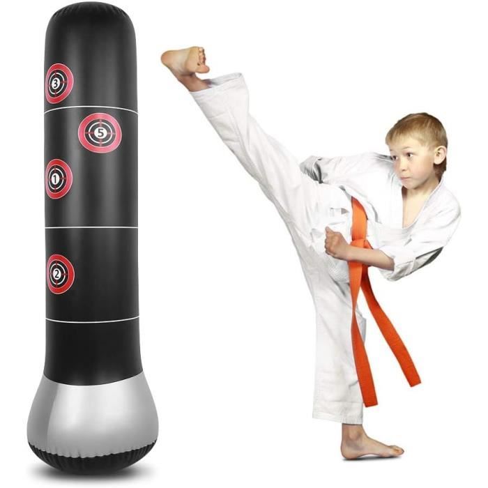 Sac De Frappe Autoportant SPORTNOW - Hauteur Réglable 140-205 Cm, Avec 2 Balles Réflexes Et Pompe - Pour Boxe, Fitness