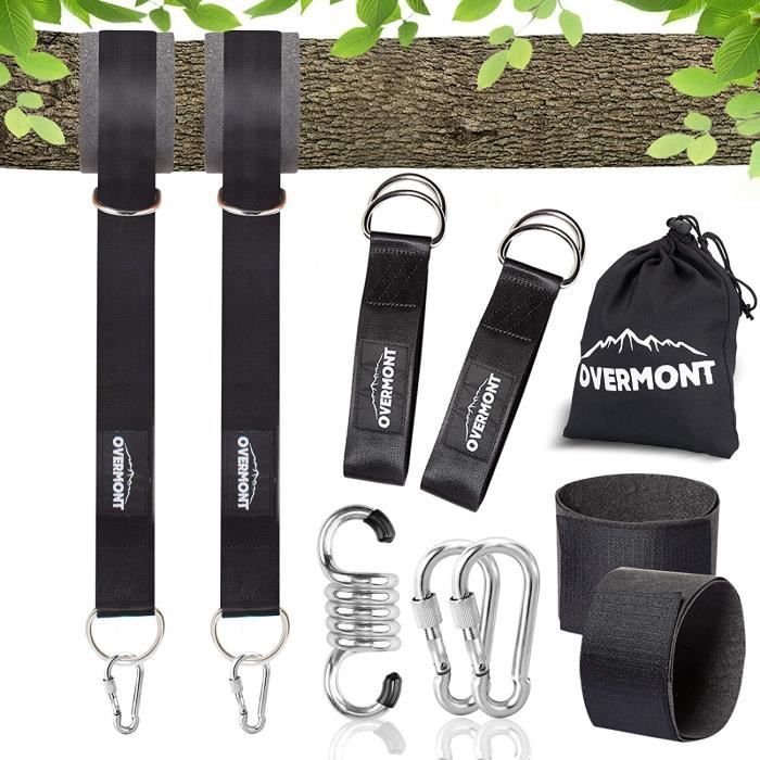 Lot de 2 sangles de hamac pour balançoire d'arbre - Kit de suspension Lot de 2 sangles de hamac pour balançoire d'arbre - Kit de suspension