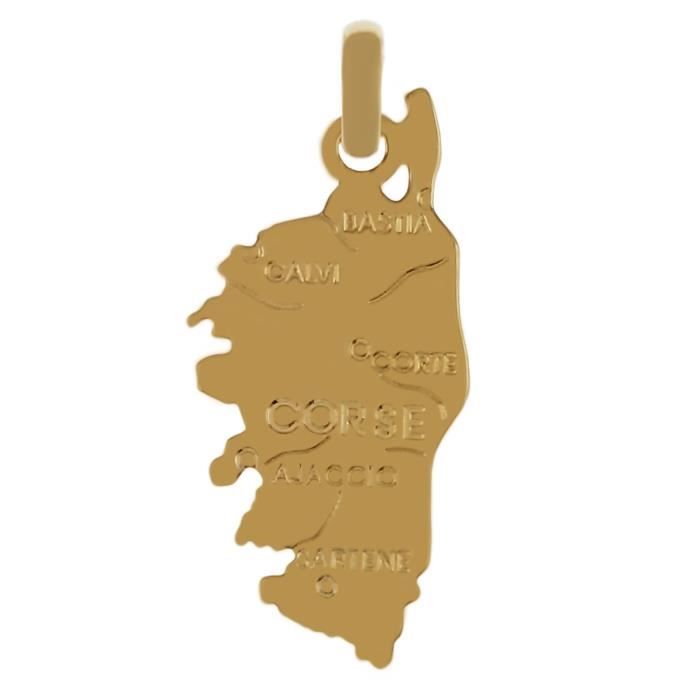 Pendentif carte de Corse Plaqué Or 18 carats