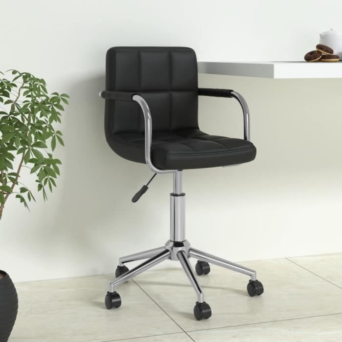 chaise de bureau pivotante - jili* - noir - similicuir - fauteuil ergonomique