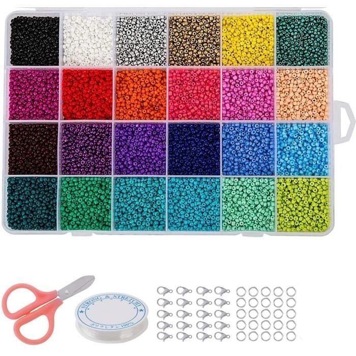 Lot De 20 Perles De Rocaille En Verre Orange - Taille 2-2,9 Mm, Brin De 5 à 48 Perles - Livraison Gratuite