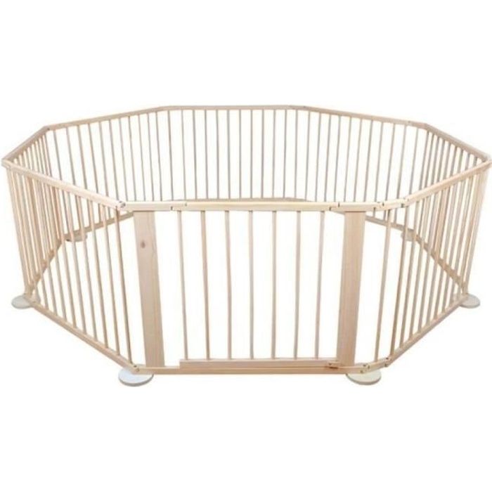 Parcs Vetements Et Accessoires Lits Equipements D Interieur Parc Bebe Hexagonal Modulable En Bois 5 4m 6 Panneaux De 70x90cm