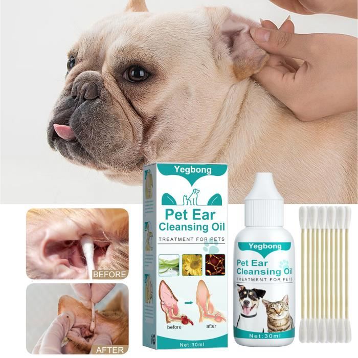 Nettoyant Oreilles - MARQUE - 30ml - Anti-acariens - Pour Chiens et Chats - Élimine les Odeurs