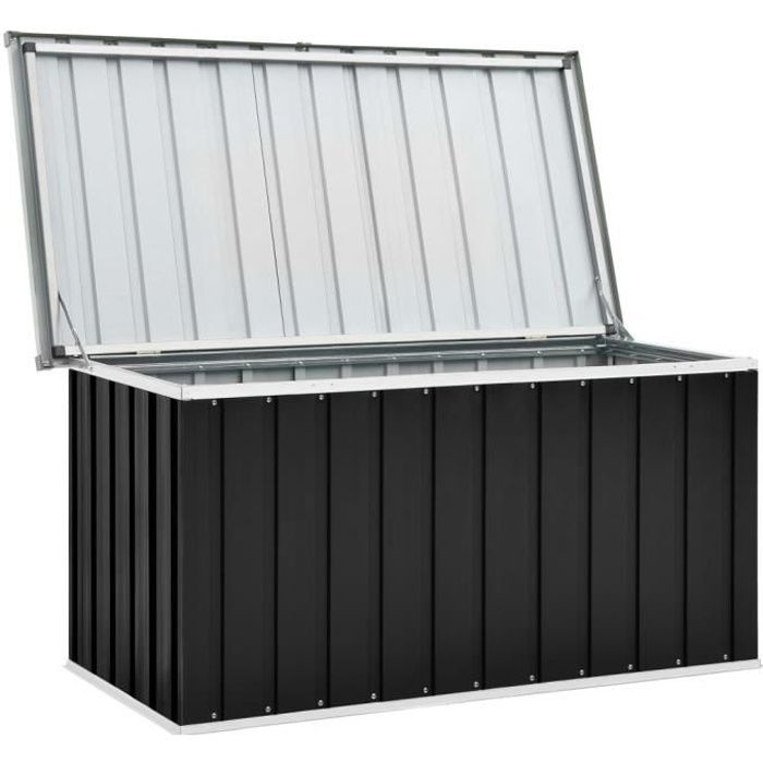 19463 Coffre de rangement de jardin Malle de rangement - Coffre Dextérieur Anthracite 129x67x65 cm Super Produit