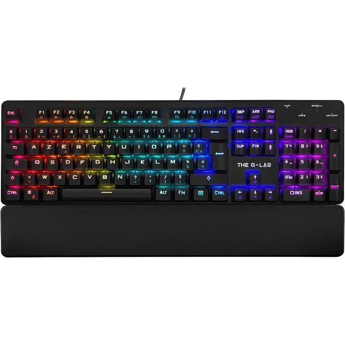 The GLab Keyz RUBIDIUM E Clavier Mcanique Gaming AZERTY FR Haute  Performance Clavier Gamer Red Switch Rtroclairage Full RGB[1609]