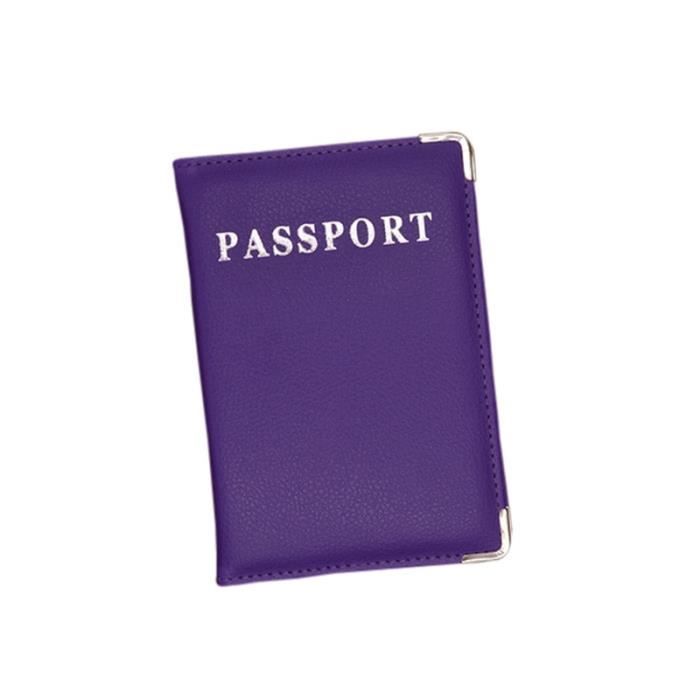 mauve Couverture de Passeport de voyage rose souple en cuir Pu, jolie Pochette pour documents