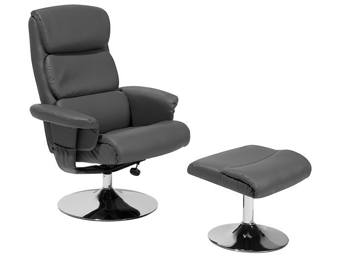 beliani - fauteuil de bureau massant et chauffant gris legend