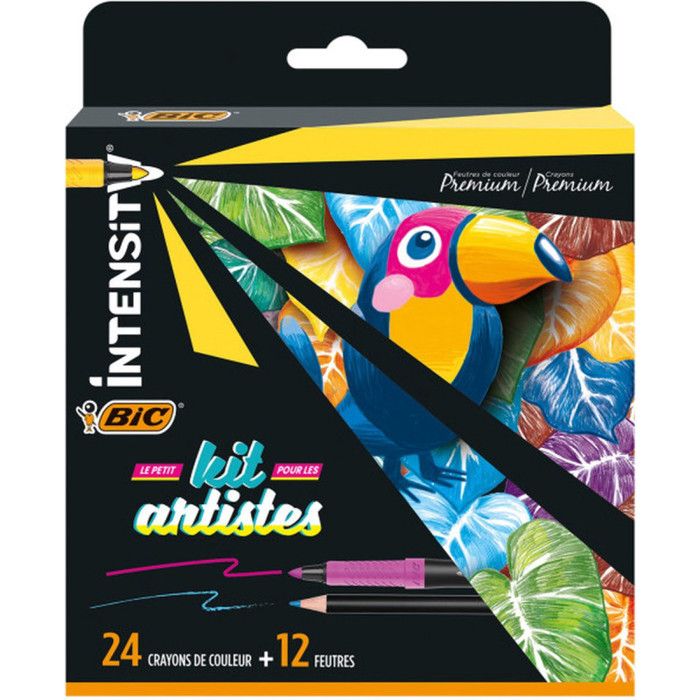 Pack Scolaire Jovi 36 Pièces – 12 Crayons De Couleur, 12 Feutres Lavables, 12 Cires – Matériel Art Et Coloriage Enfants - 5