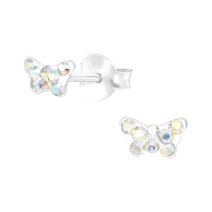 Lot De 2 Paires De Boucles D'Oreilles - Licorne & Papillon En Argent 925 - Pour Fille, Anti-Allergique