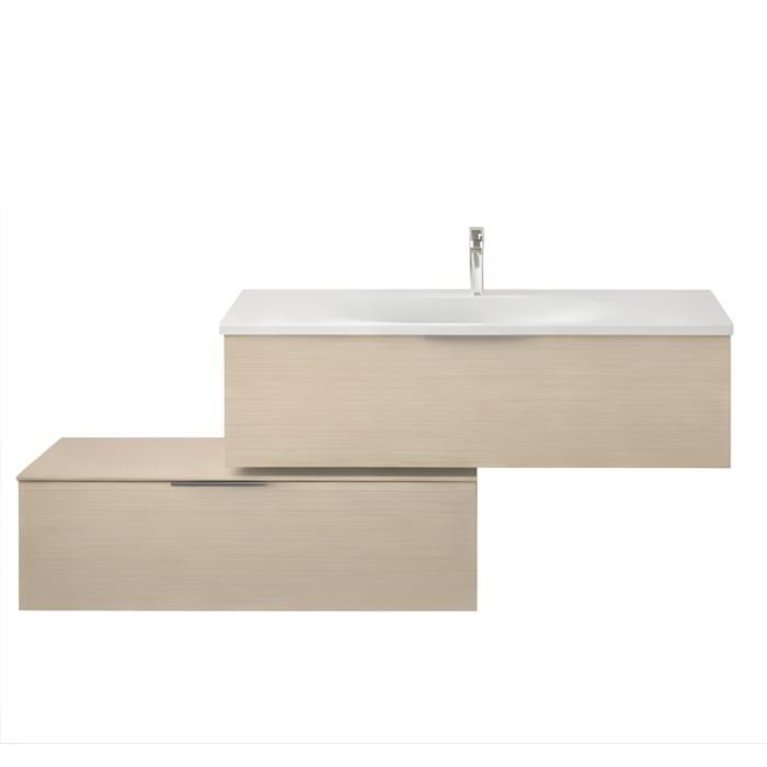 Meuble vasque 120 cm BURGBAD Olena en décalé chêne Meuble vasque 120 cm BURGBAD Olena en décalé chêne