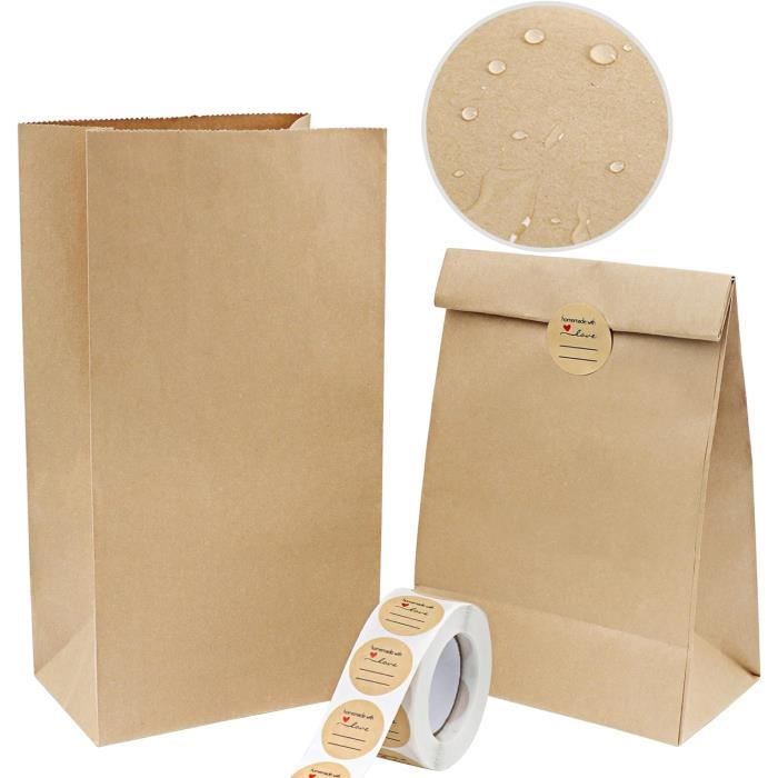 SKIR'CO Lot 250 Sacs Papier Alimentaire 17x17 Cm - Pour Hamburgers, Frites, Sandwichs, Résistant Graisse