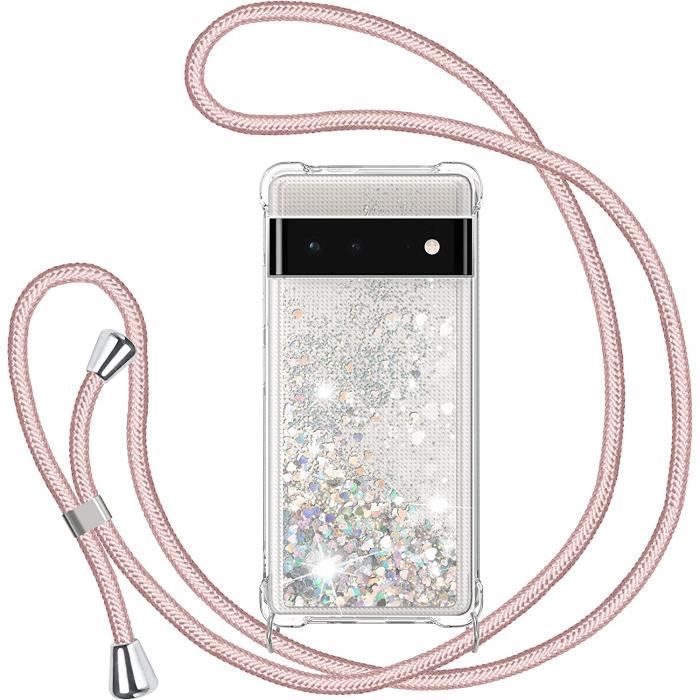 Coque Avec Collier Pour Google Pixel 9 / Pixel 9 Pro - Housse Silicone Transparente à Fleurs - Cordon Réglable - Multicolore