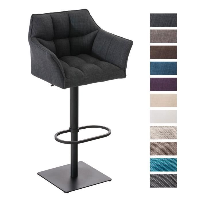 Tabouret de bar avec dossier DAMASO B - CLP - réglable en hauteur - pivotant - gris foncé Tabouret de bar avec dossier DAMASO B - CLP - réglable en hauteur - pivotant - gris foncé