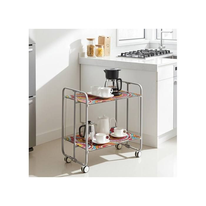 Desserte pliante BAUHAUS avec roulettes Structure grise 2 niveaux 4 positions DON HIERRO. 2929 Desserte pliante BAUHAUS avec roulettes Structure grise 2 niveaux 4 positions DON HIERRO. 2929