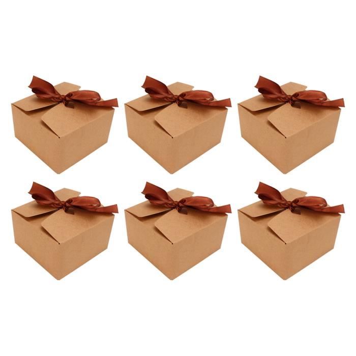 NBEADS 20 Pièces Boîtes Cadeaux Papier Kraft 8x8x8cm Avec Couvercle - Emballage Cookies Cupcakes Pâtisserie