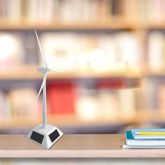 BuyWeek Moulin à Vent, Mini Moulin à Vent à énergie Solaire Jouet modèle de Turbine, Outil d'enseignement des Sciences des moulins à Vent solaires de Bureau
