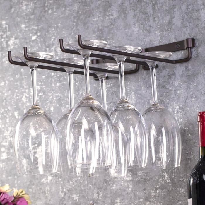 Porte-verre à vin, porte-gobelet à l'envers, porte-gobelet suspendu pour  armoire à vin, porte-gobelet en verre, support de rangement - Cdiscount  Maison