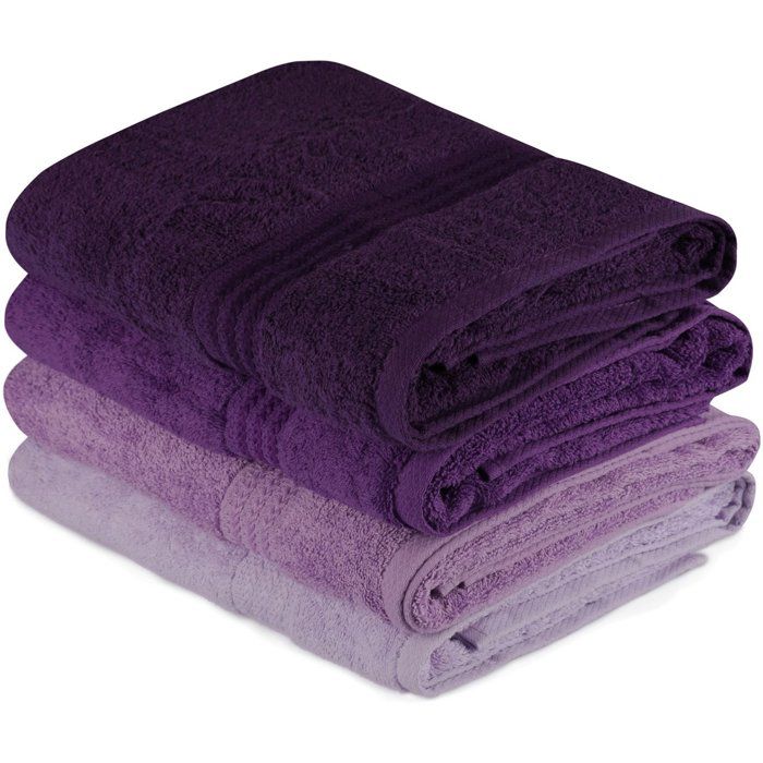 Lot de 4 serviettes de bain 70 x 140 cm Bleues - vue 4