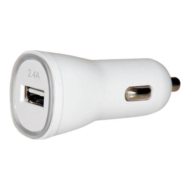 Adaptateur voiture 2 USB - Blanc