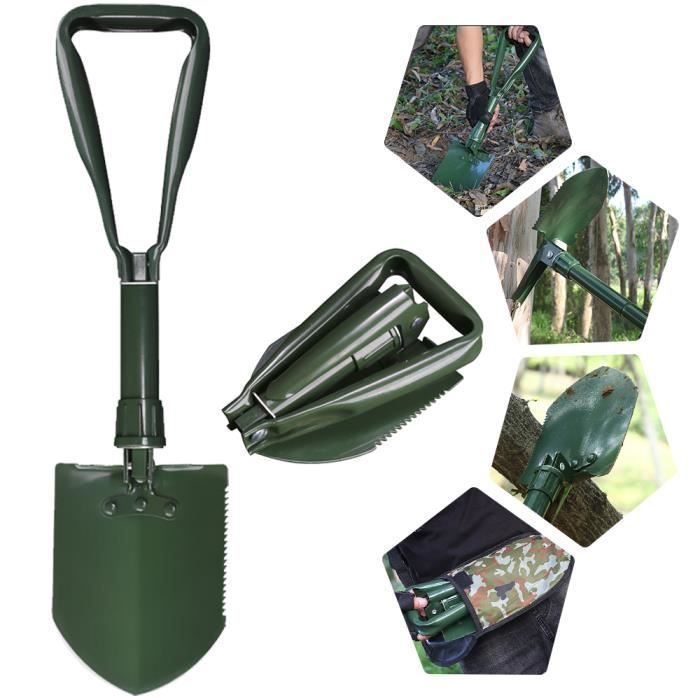 Pelle Pliante Multifonctionnelle, 60cm Pelle Jardinage Multifonctionnel Pelle de Survie en Acier, Pour le Camping et l'extérieur