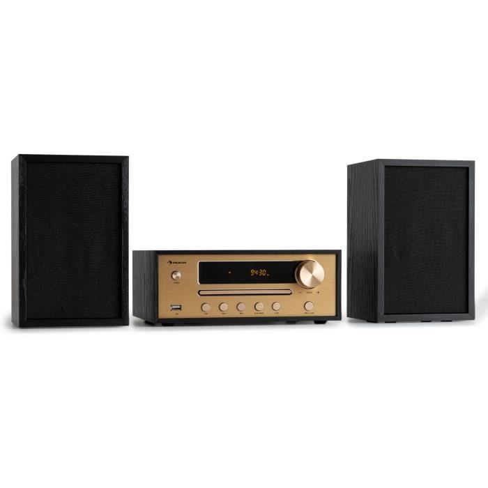 KLARSTEIN Auna - Chaine Hifi Berklee - Bluetooth - enceintes st&eacute;r&eacute;o - fm MP3 usb - entr&eacute;e de ligne - Noir