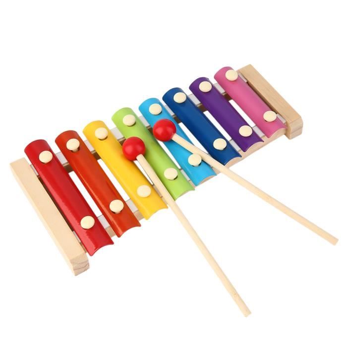 Xylophone Enfant en bois colorés 8 notes