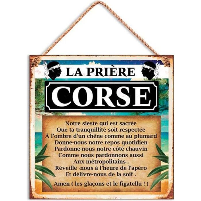 Plaque Metal Corse La Priere Corse x Cm R1629 Cdiscount Maison