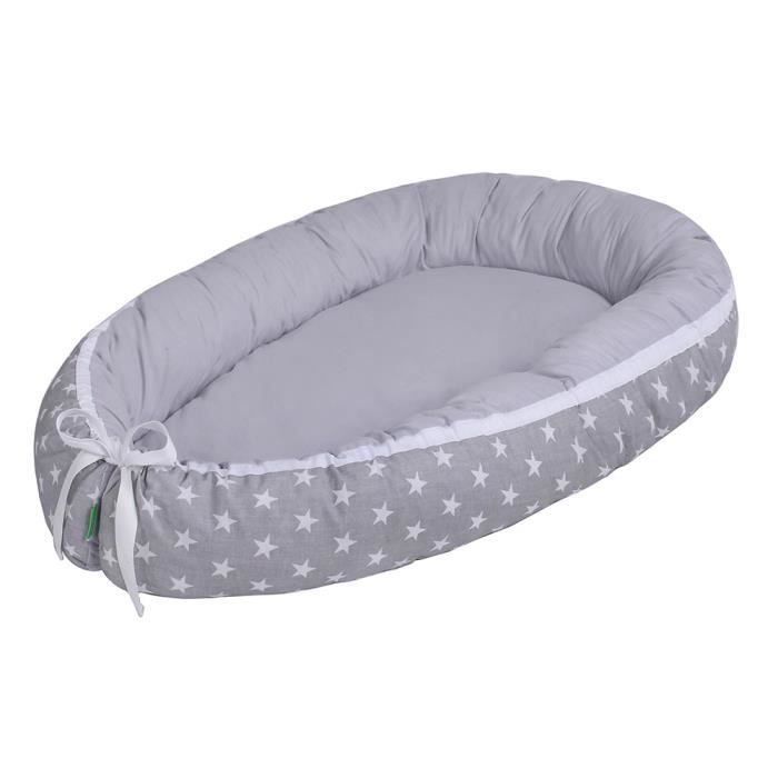 Lulando Baby Nest Nid Pour Bebe Cocon Multifonctionnel Reversible Couleurs White Stars Grey Cdiscount Puericulture Eveil Bebe