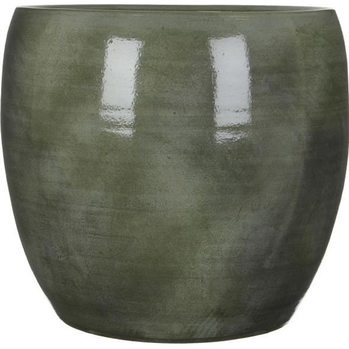 Mica Decorations Lester Pot de Fleur - H35 x Ø38 cm - Terre cuite - Vert