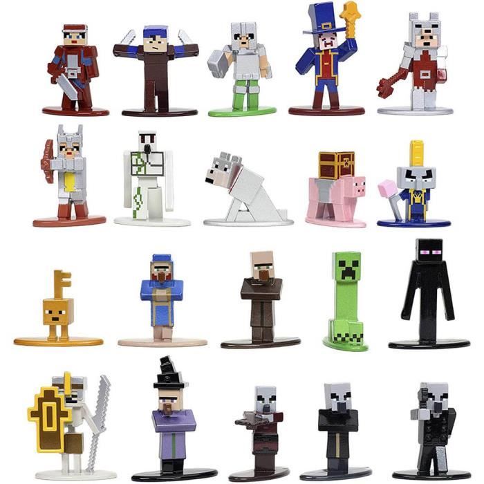 Jada Nano Metalfigs 30125 Lot de 20 Figurines métalliques Minecraft de