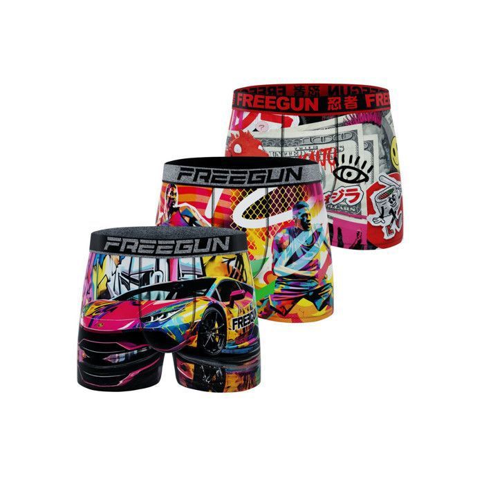 FREEGUN Lot De 4 Boxers Microfibre Garçon - Coupe Du Monde Rugby 8/10 Ans