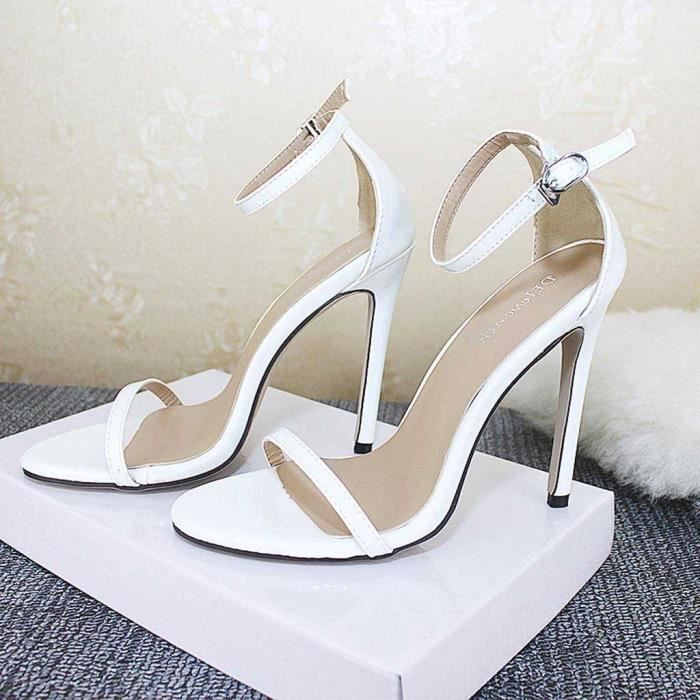 sandales talons blanches