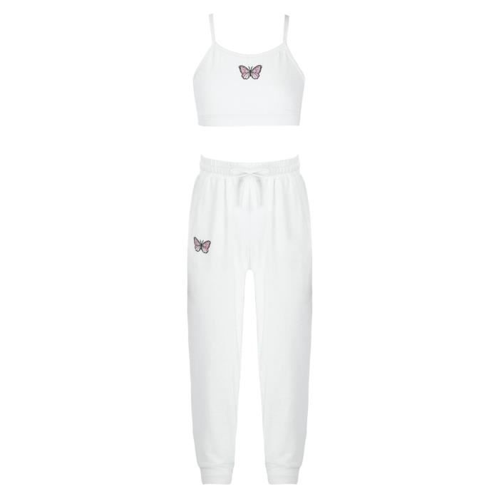 Freebily 2 Pièces Ensemble Sport Fille Enfant Débardeur Danse Jazz Short Gymnastique