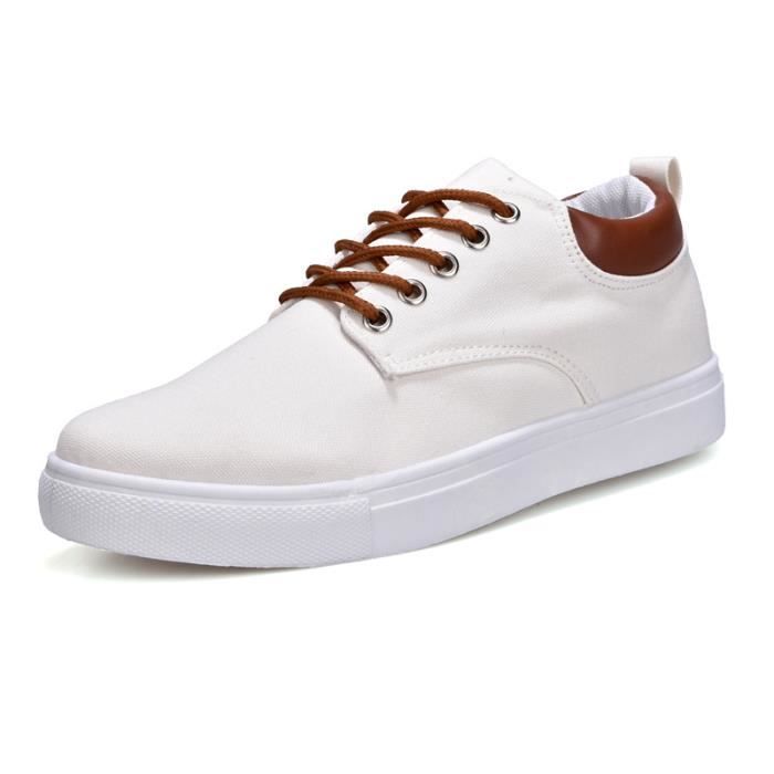 Chaussures Décontractées En Toile Pour Homme – Lacets, Respirantes, Plates, Confortables – Look Tendance Pour La Ville Et L'extérieur