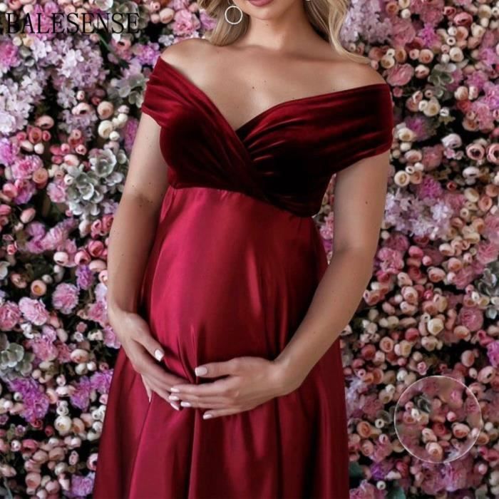 Robe de Maternit?� - longue de maternit?� Sexy ?�paules Vin_rouge - Cdiscount Pr??t-?�-Porter