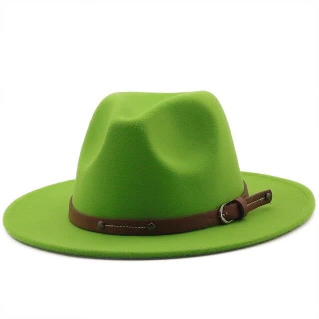 Chapeau Fedora Vintage à Large Bords - Style Rétro Avec Boucle Ceinture - Homme Et Femme