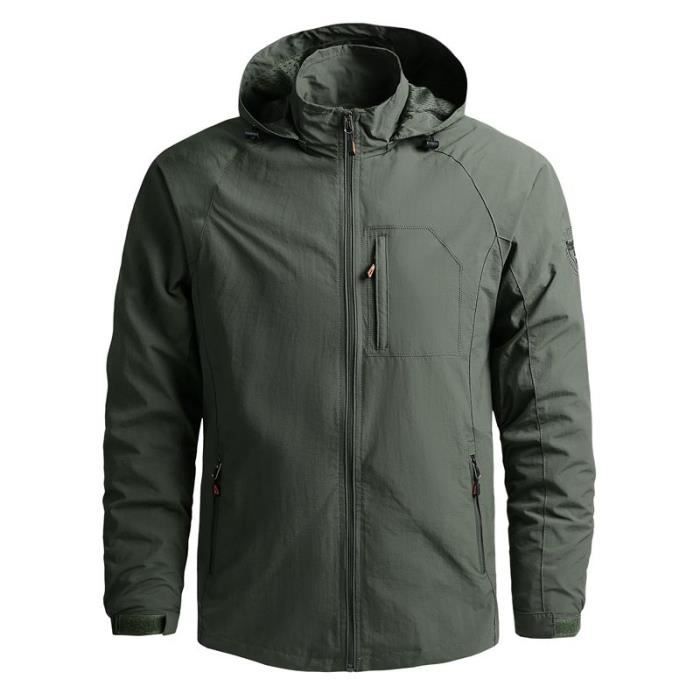 Veste tactique chaude en coton pour homme, style militaire, à capuche, pour camping, randonnée, Noir , XL