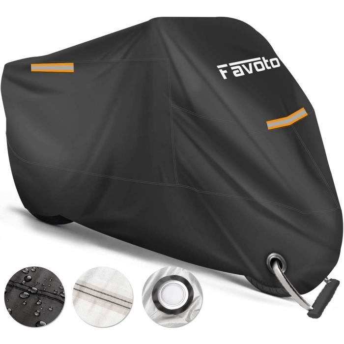Favoto Housse Protection pour Moto Couverture Polyester 210T Résistant aux déjections d'oiseaux, à l'eau, à la
