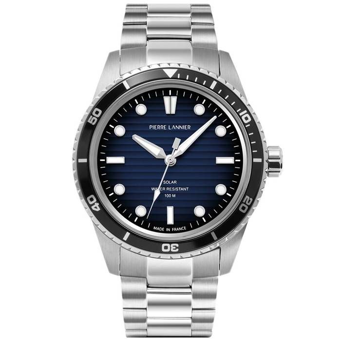 Solaire Homme INTI Argenté Cadran Fumé Bleu Bracelet Acier Argenté 22M Solaire Homme INTI Argenté Cadran Fumé Bleu Bracelet Acier Argenté 22M