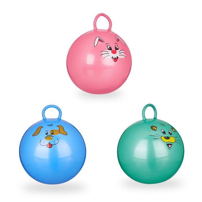 Ballon sauteur - ADZA - 38 x 80 cm - Poignée antidérapante - Supporte jusqu'à 90 kg - Durable
