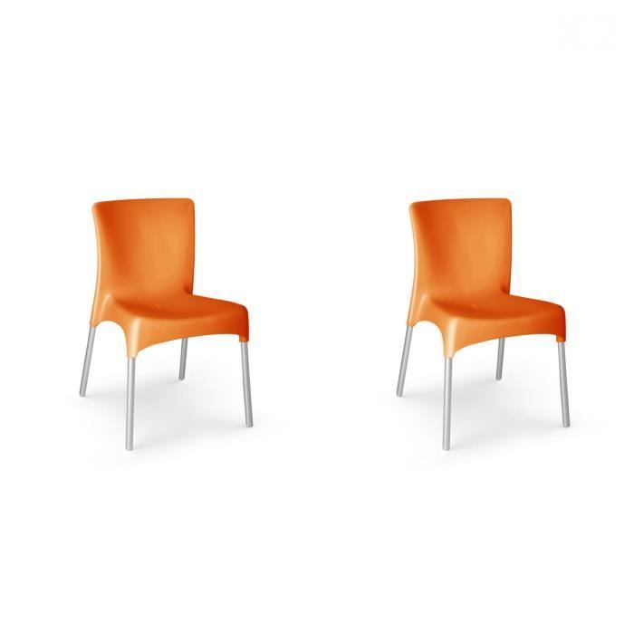 chaise de jardin empilable resol moon - orange - aluminium anodisé - contemporain