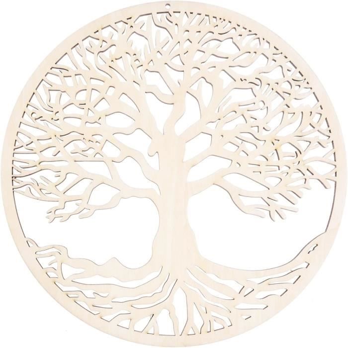 Sollbry Pendentif Arbre De Vie En Bois, Fleur, Décoration Murale à