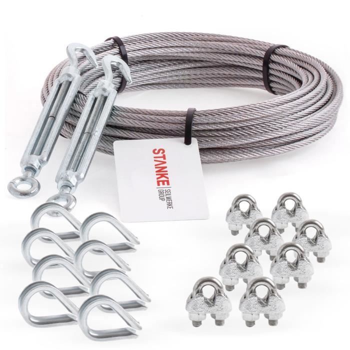 Seilwerk STANKE Cavo D'Acciaio Inox V4A A4 1,5 Mm 7x7 – 40 Metri, Carico Rottura 129,5 Kg - 5